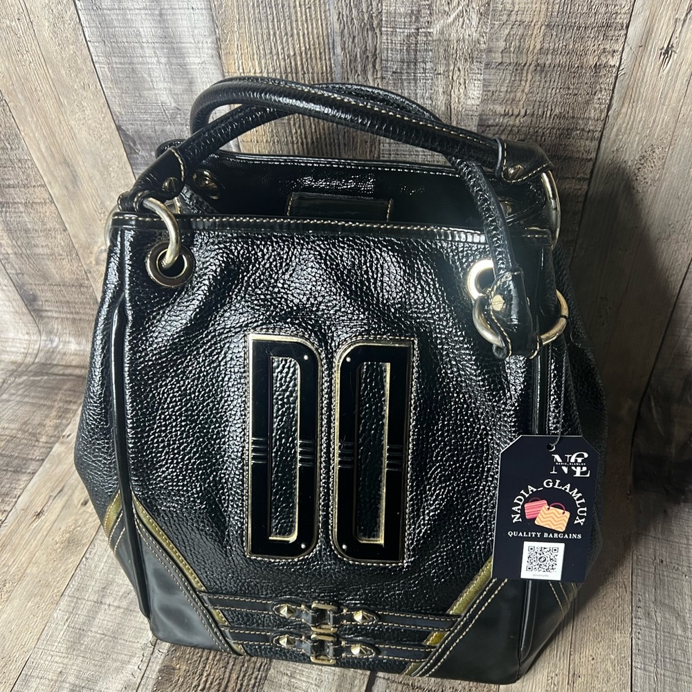 Daks black leather top handle shoulder bag